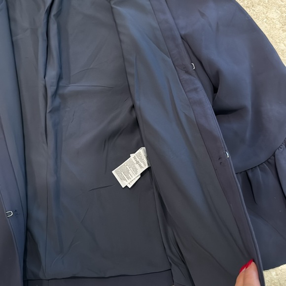 NWT 🏷️ Banana Republic Women’s 3/4 Ruffle Sleeve Navy Blue Blazer size 12 - Picture 9 of 13